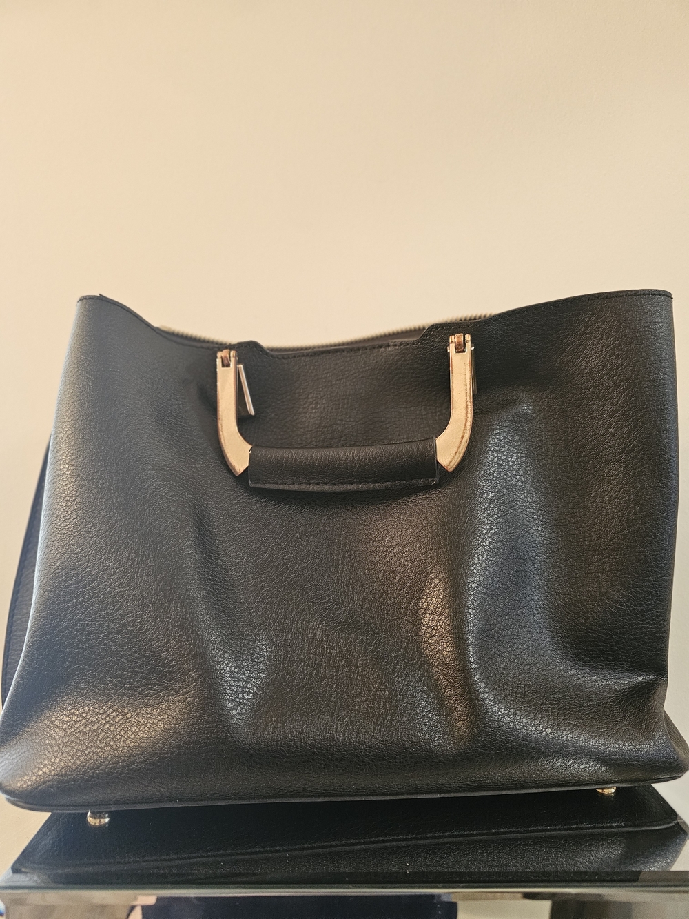 Urban Expressions Black Tote with Gold Hardware